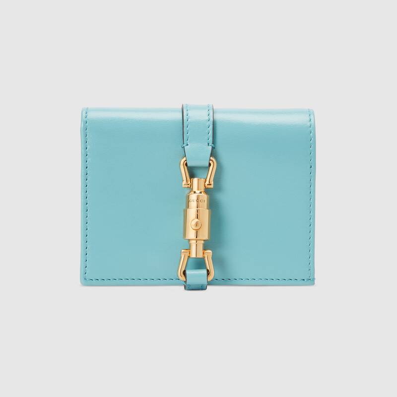 Gucci Jackie 1961 Card Case Wallet 645536 Light Blue